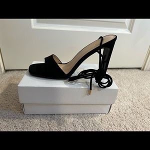 Black wrap heels